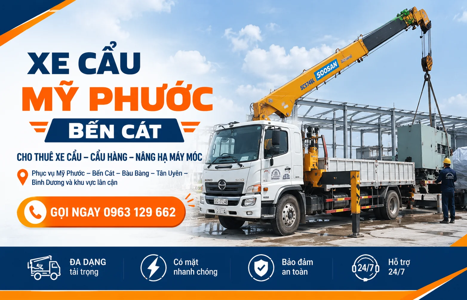 CHO THUÊ XE CẨU MỸ PHƯỚC BẾN CÁT